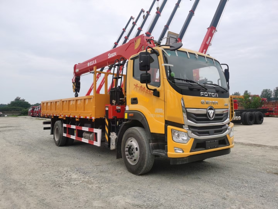 國(guó)六福田大黃蜂單橋宏昌天馬10噸四節(jié)直臂吊機(jī)隨車(chē)吊